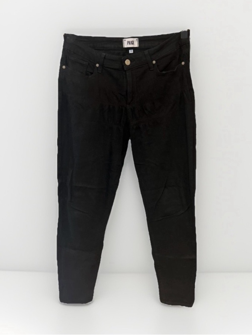 PAIGE Verdugo Ankle Jeans 31 Dark Black Wash Stretch Denim